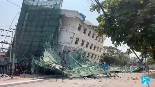 'Video thumbnail for Myanmar declares week of national mourning as quake deaths climb past 2,700'