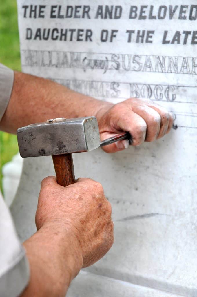 etched headstones